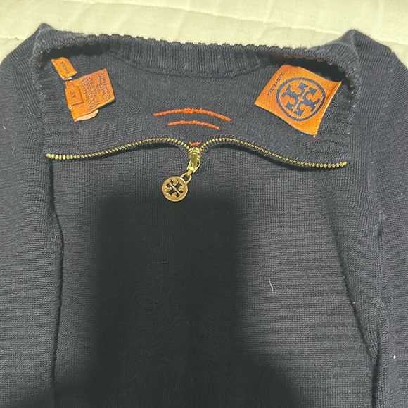Tory Burch Babies Navy and Orange Logo Sweater XS - Picture 2 of 6